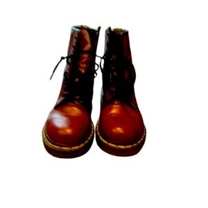 Dr. Marten Cherry Red Leather Lace Up Boots Women Size 6